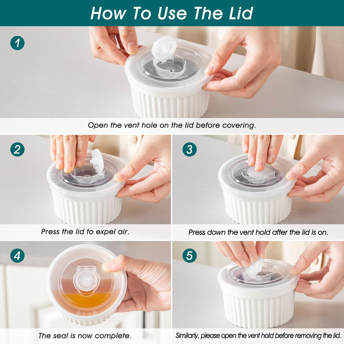 Vancasso lid-tight seal ramekin helps preserve freshness