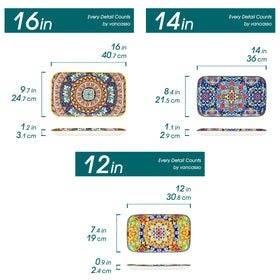 Vancasso 14-inch medium rectangular platter great for salads and sides.