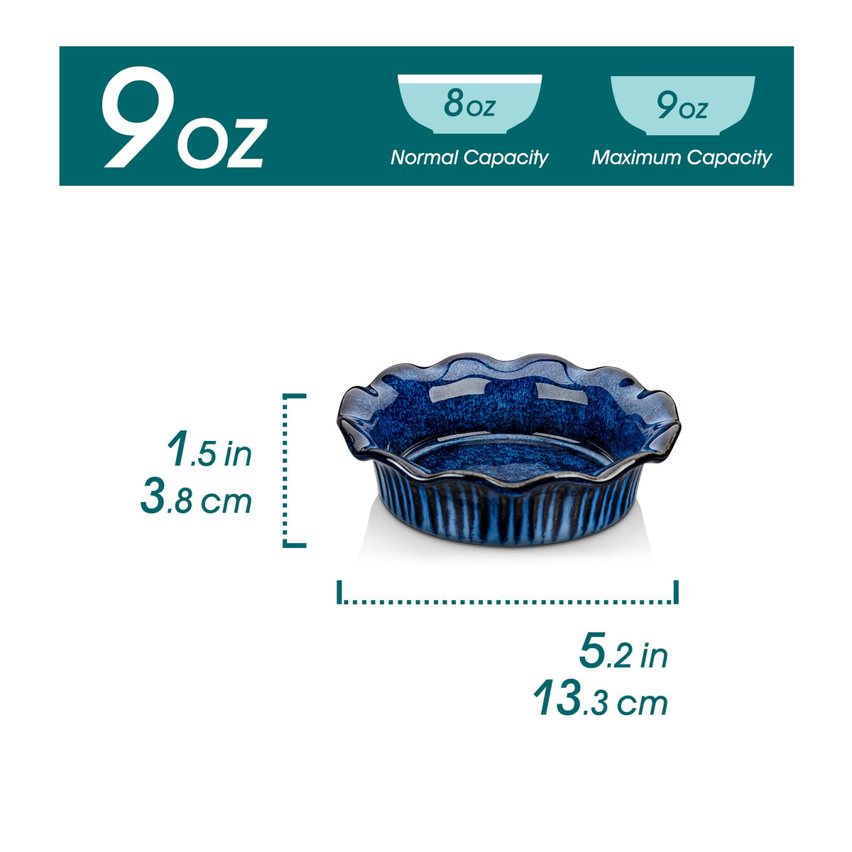 Vancasso set of six blue mini pie pans ideal for personal pot pies