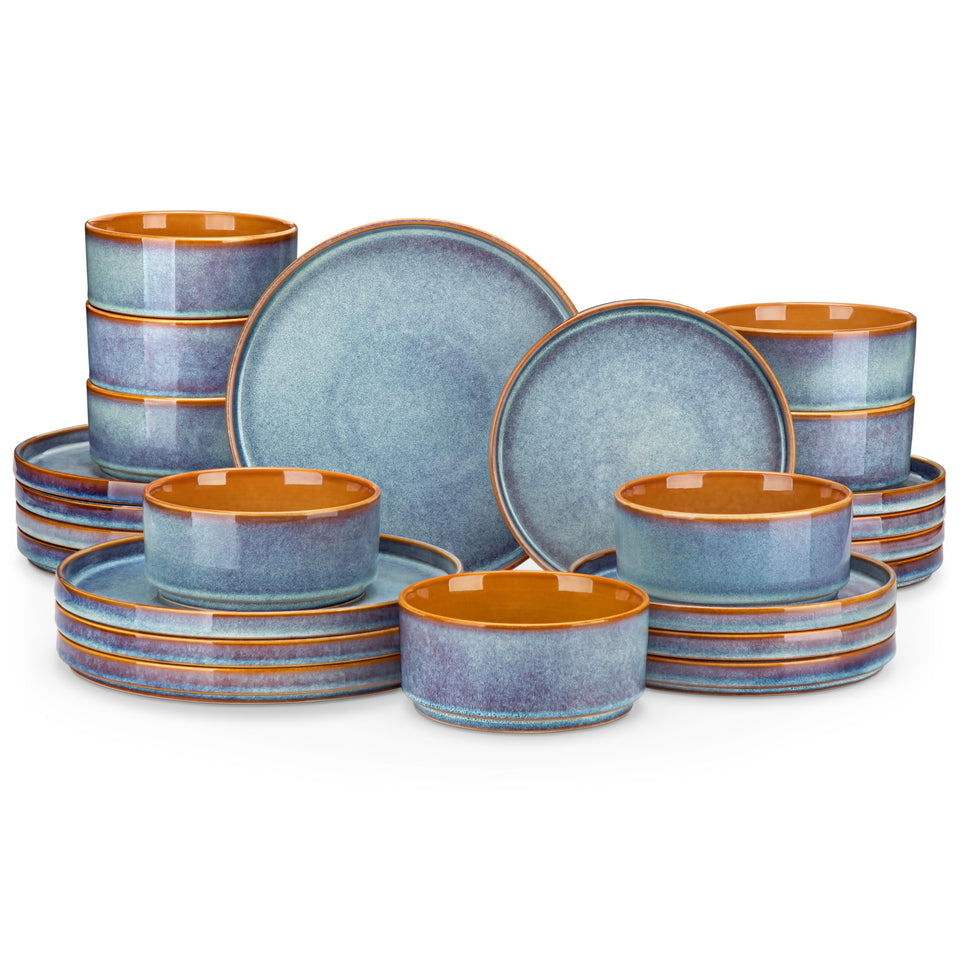 Vancasso Onion 10-inch dinner plates with reactive glaze for stylish everyday meals.