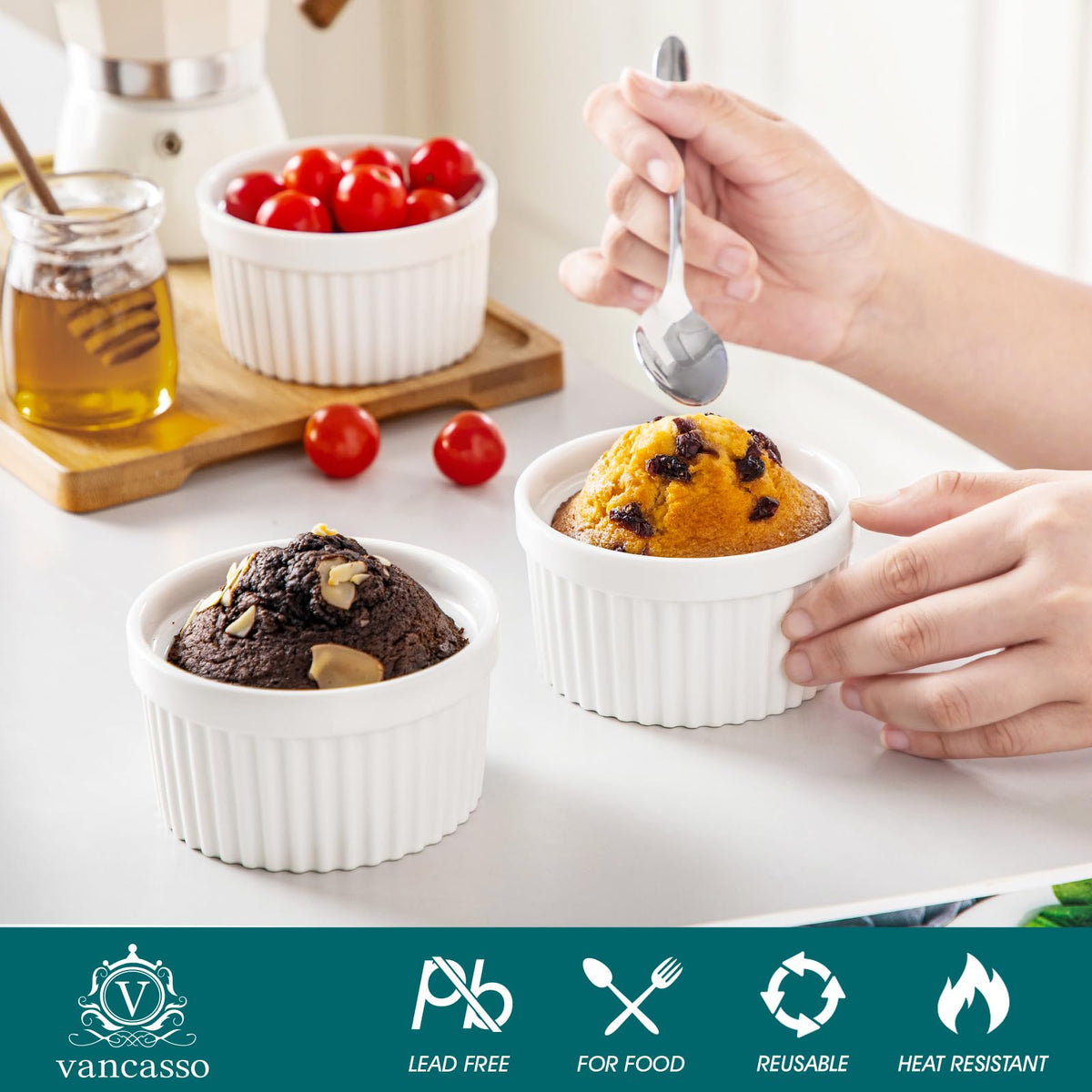 Vancasso oven-safe ramekin porcelain suitable for baking and reheating