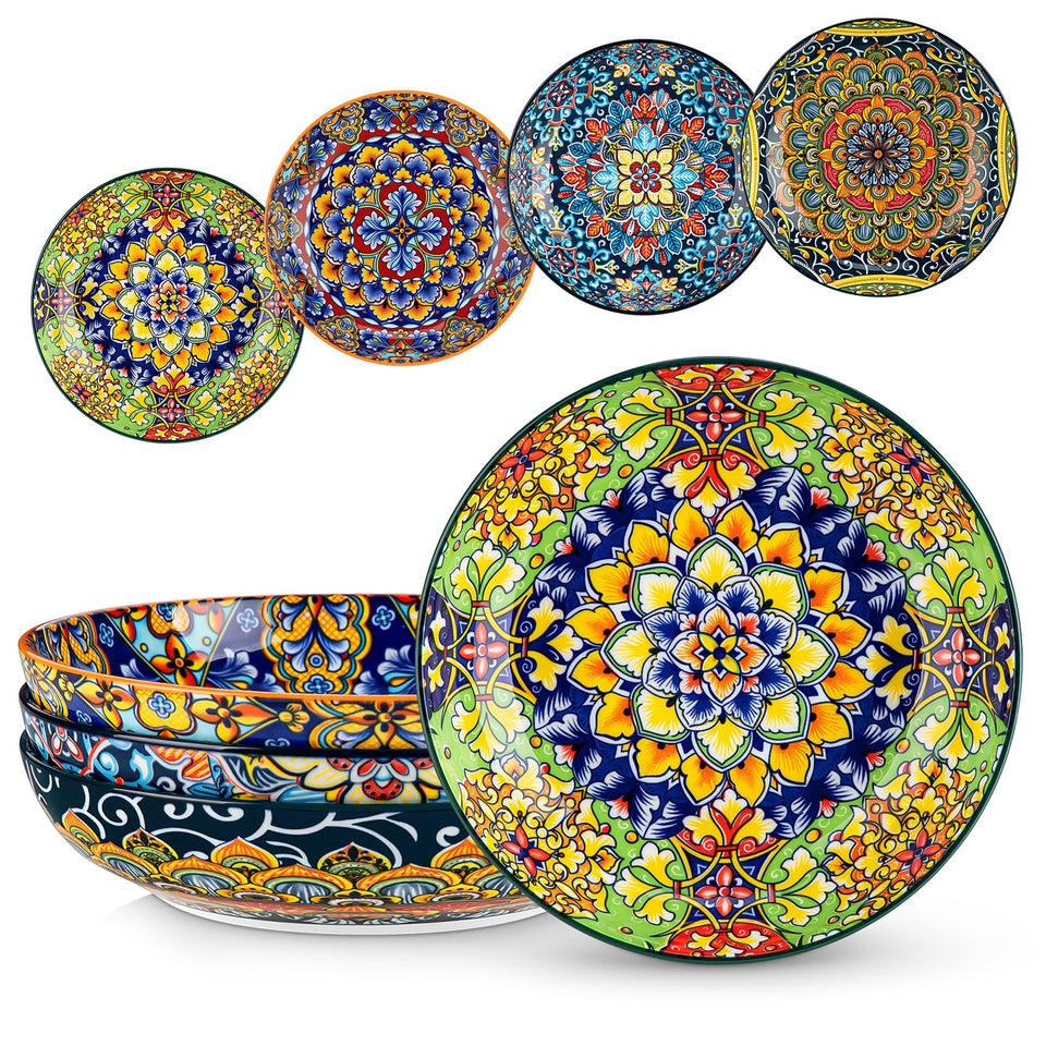 Vancasso pasta bowls with inside-out Bohemian pattern for vibrant family meals