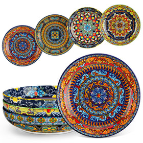 Vancasso pasta bowls set4 with 8.7-inch diameter, vibrant bohemian pattern for colorful meals
