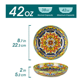 Vancasso pasta bowls set4, colorful pattern, perfect for pasta nights and salads