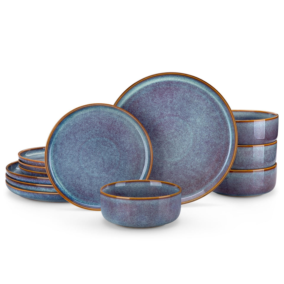 Vancasso Playa dinner plate (10.25-inch) in grey-blue with a durable finish for everyday meals.