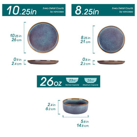 Vancasso Playa salad plate (8.25-inch) in grey-blue for fresh salads.