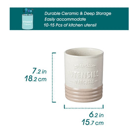 Sabine utensil holder side view emphasizing wide mouth for easy utensil access