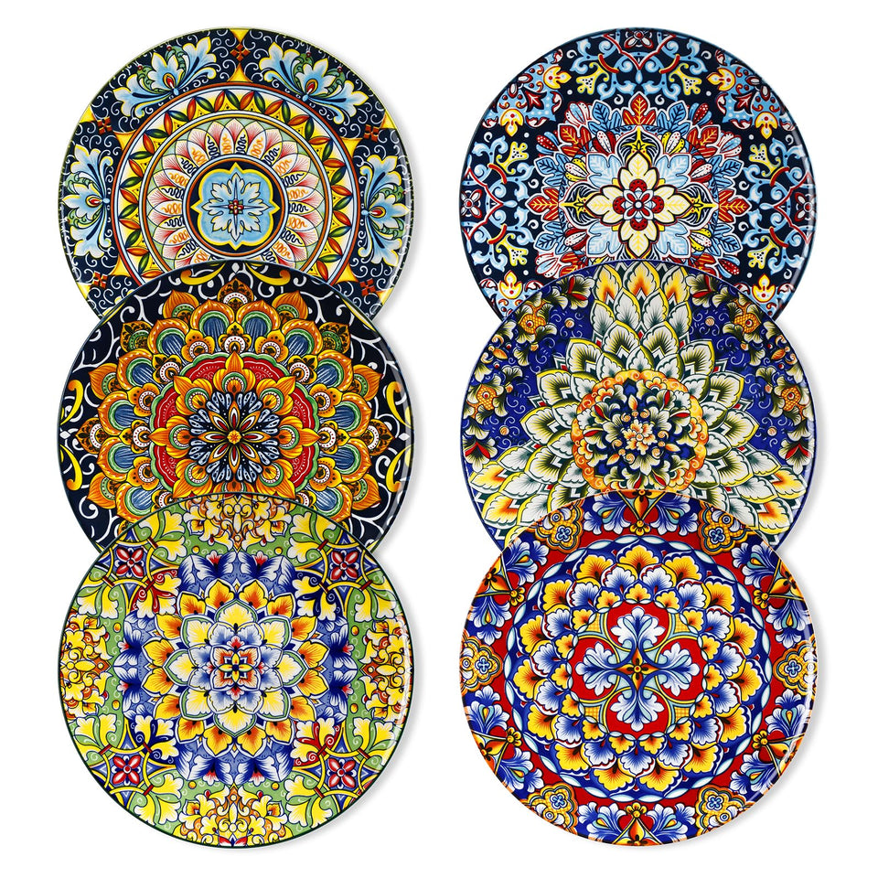 Vancasso 8.5-inch salad plate with vibrant Bohemian pattern for lively meals