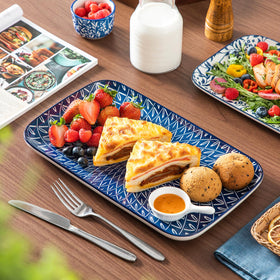 Vancasso Selene 12-inch dessert tray for desserts and small treats, dishwasher-safe.