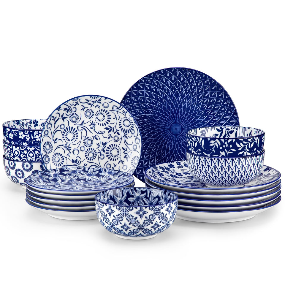 Vancasso Selene blue floral dinner plates for elegant meals