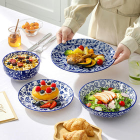 Vancasso Selene blue glaze highlights classic dinnerware aesthetics.