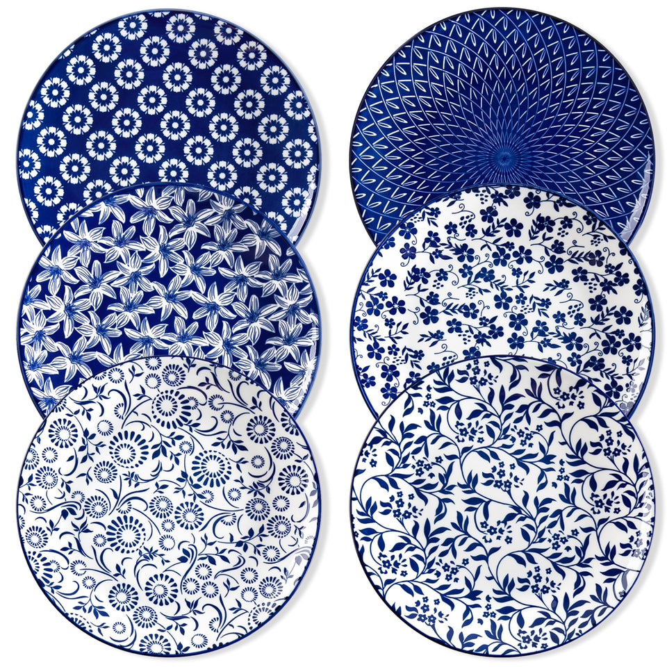 Vancasso Selene blue and white dinner plate, 10.25 inches, ideal for everyday dining