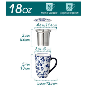 Vancasso Selene blue-and-white porcelain mug with floral motif