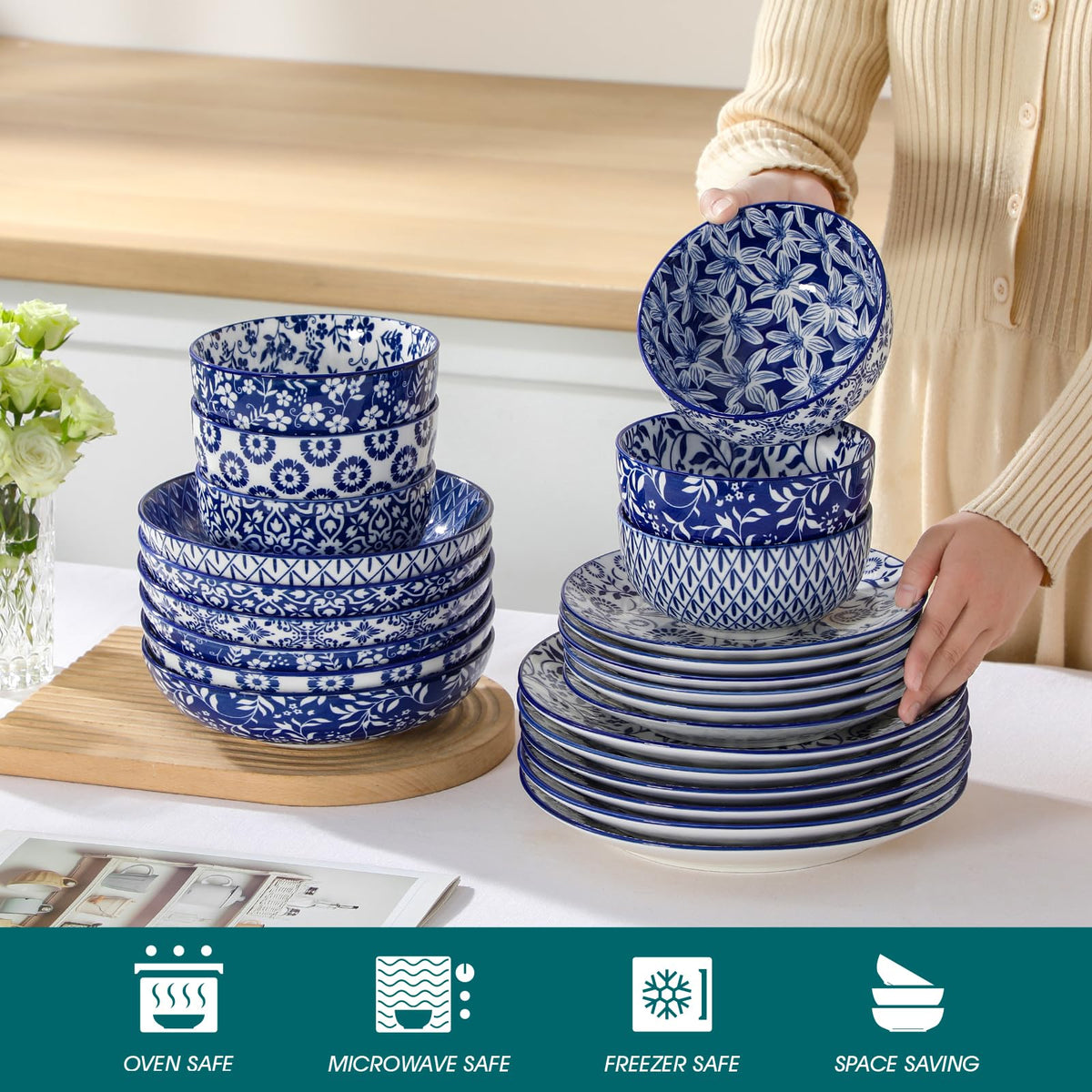 Vancasso Selene cereal bowls add texture to everyday breakfast.