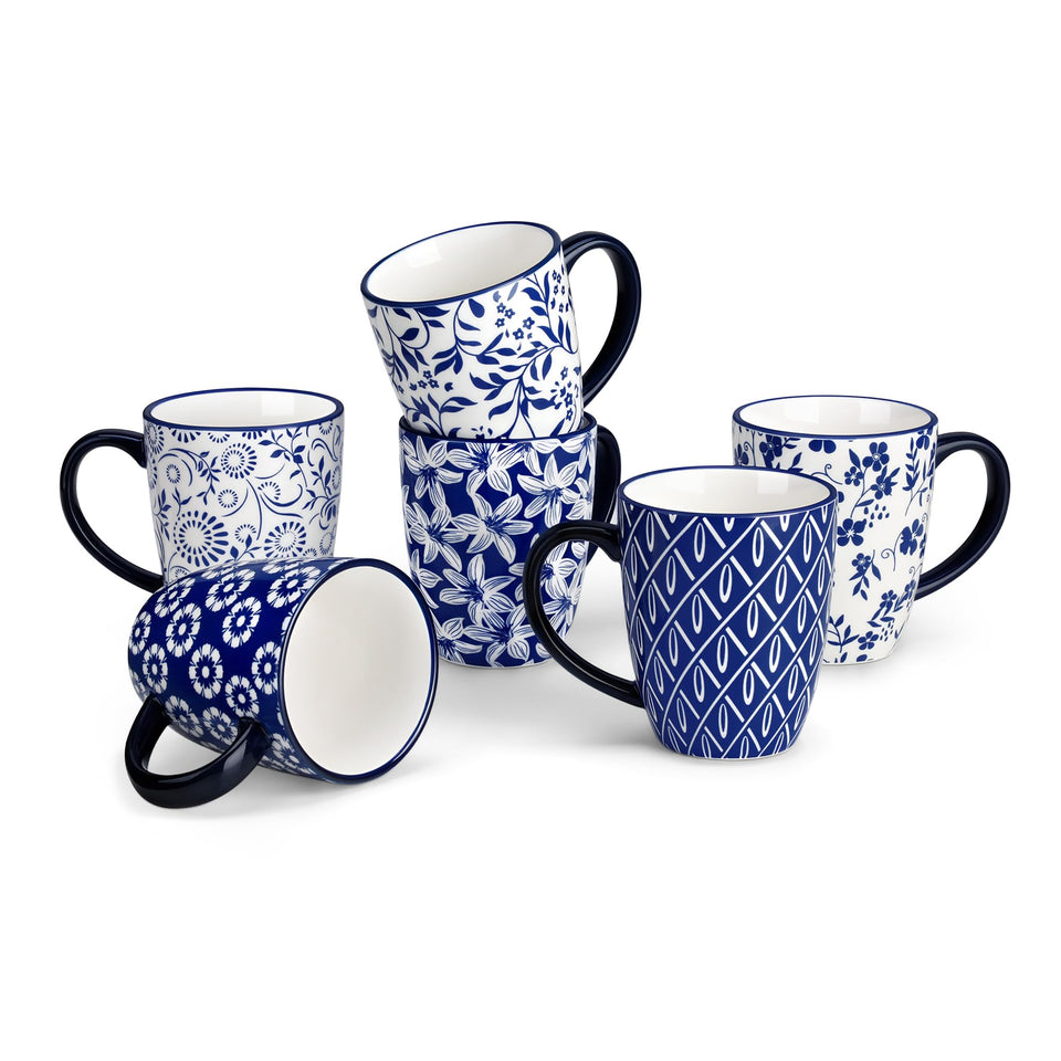 Vancasso SELENE coffee mug with blue floral design for daily use.