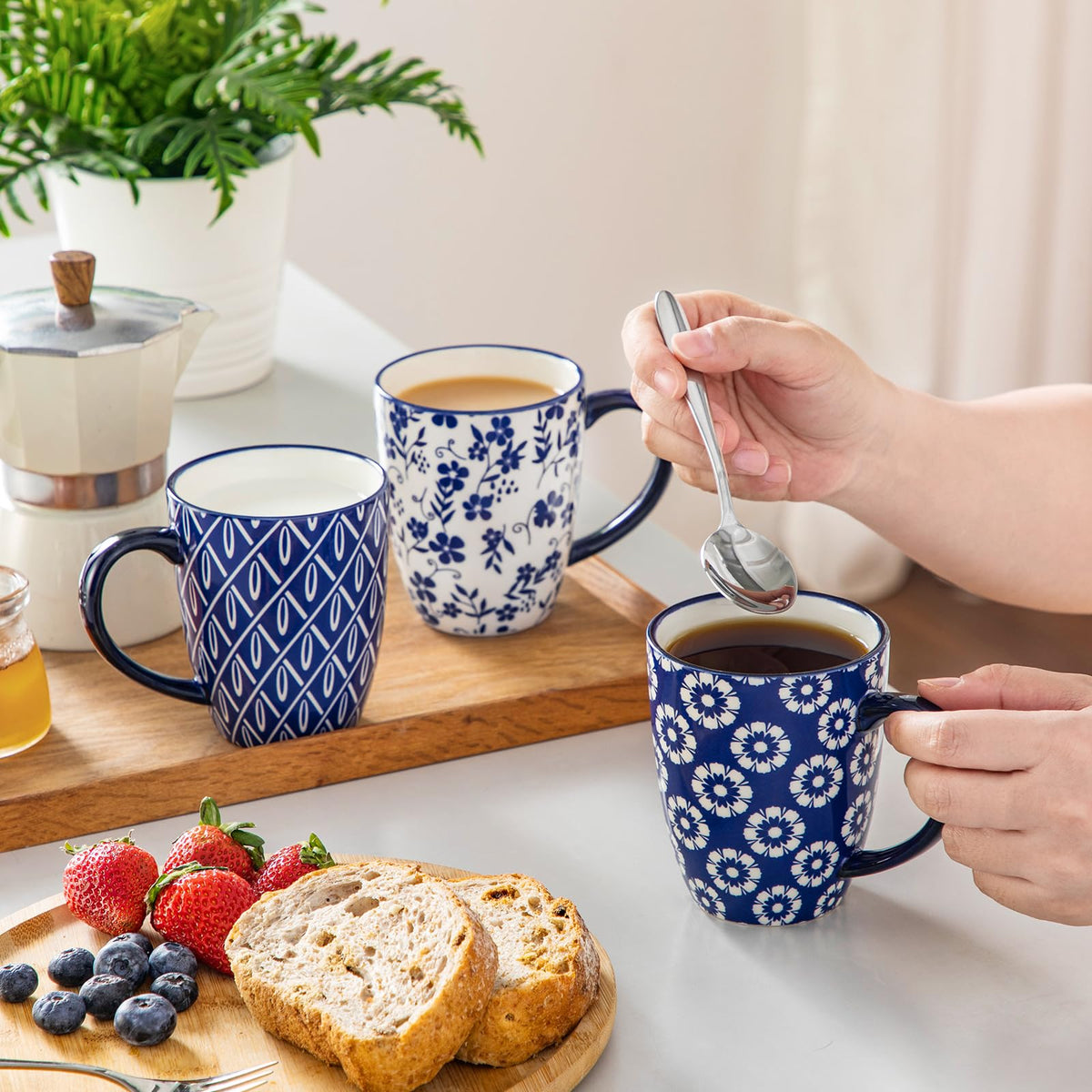 Vancasso SELENE mug is microwave and dishwasher safe for convenient care.