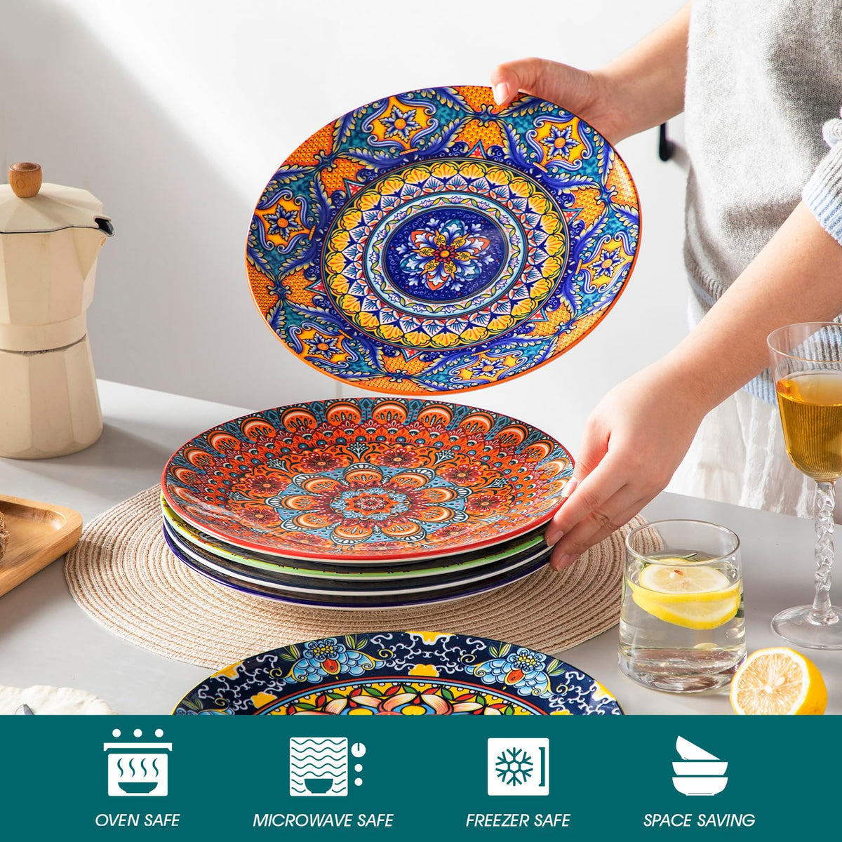 Vancasso Side-view 10.5-inch plate shows balanced dinnerware for daily use.