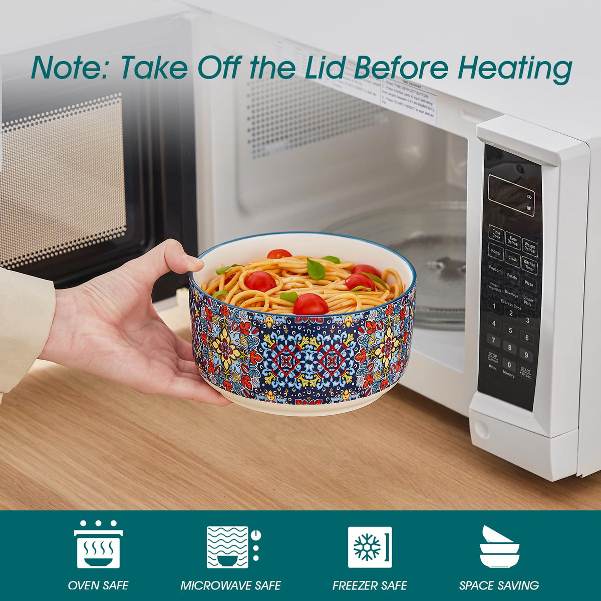 Vancasso SIMI 10oz bowl with lid perfect for dips and snacks.