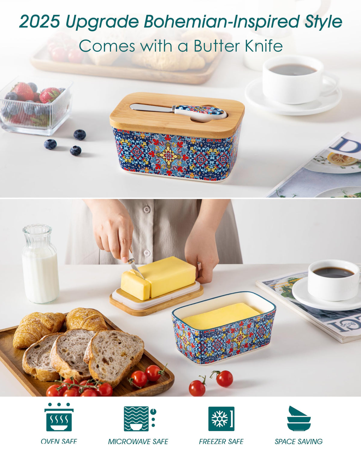 Vancasso SIMI double-seal lid keeps odors contained and freshness intact.