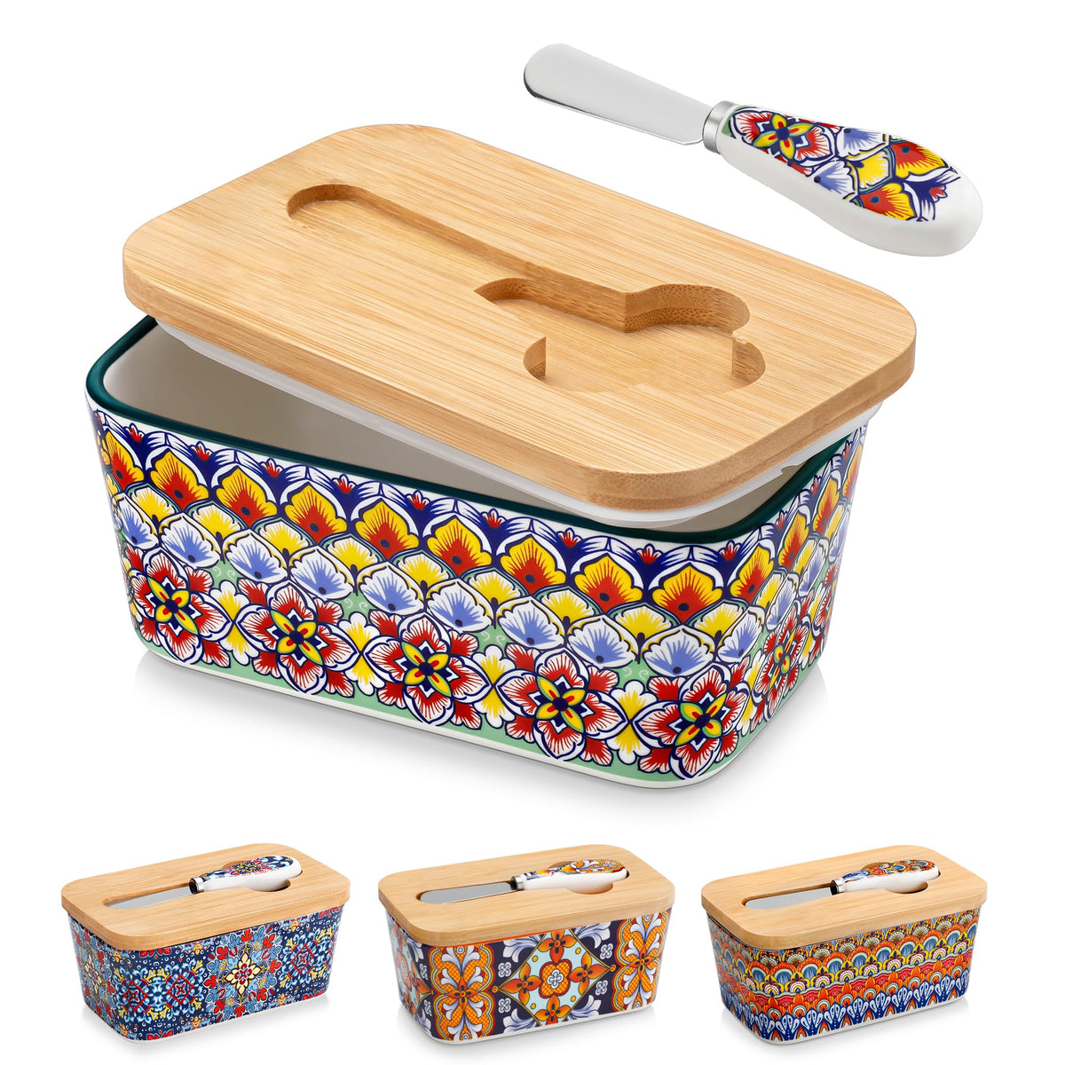 Vancasso SIMI butter dish on countertop with glossy porcelain finish for daily use.