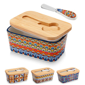 Vancasso SIMI butter dish with lid shows a glossy porcelain finish for everyday use.