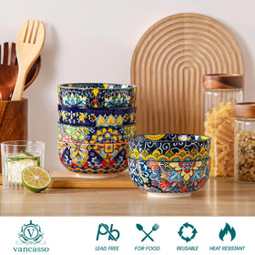 Vancasso Simi porcelain bowls feature durable glaze for everyday use.