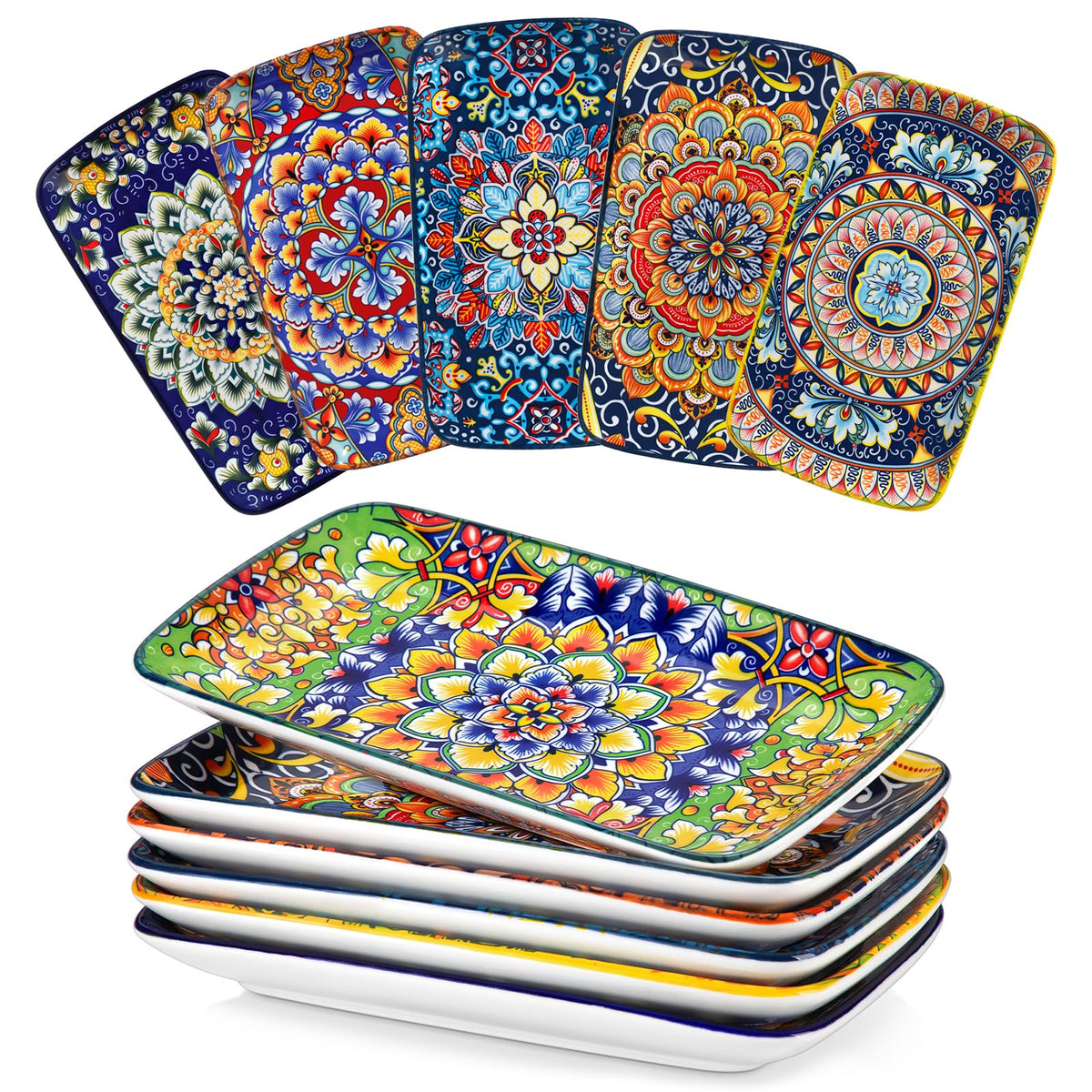 Vancasso Simi rectangular plate 9.5 inches for sushi, salads, and appetizers.