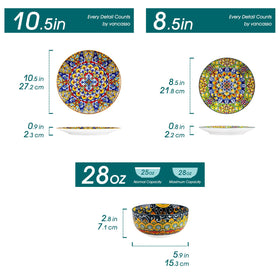 Vancasso SIMI salad plates featuring colorful motifs for fresh meals.