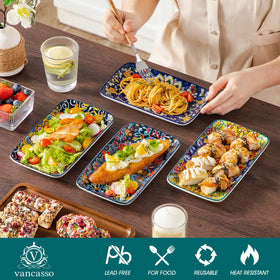 Vancasso Simi sushi plate features raised edges to contain sauces.
