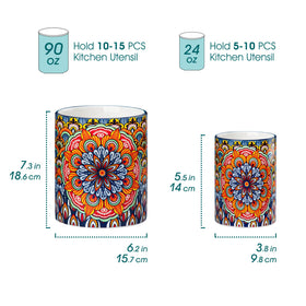 Vancasso SIMI 5-5 inch utensil holder stores spoons and whisks neatly on the counter.