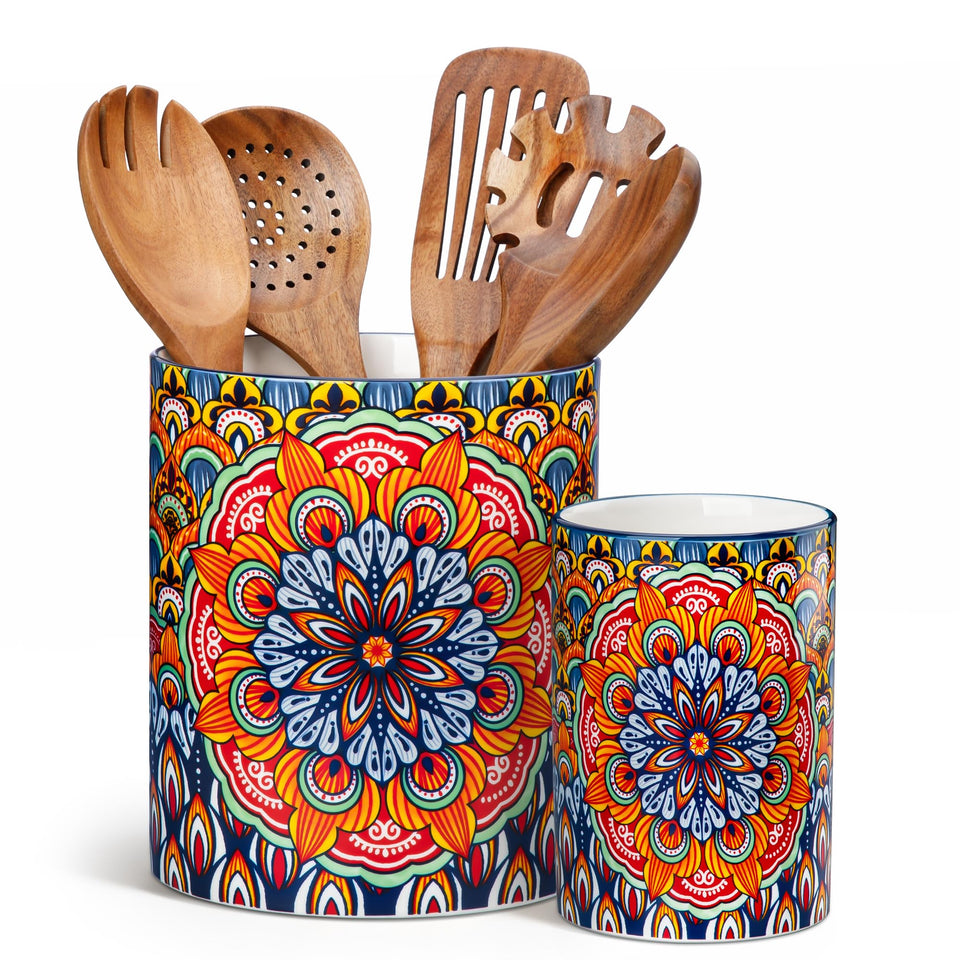 Vancasso SIMI utensil holder 7-3 inch size keeps spatulas organized and within reach.