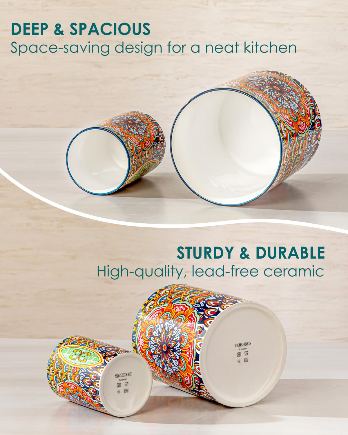 Vancasso SIMI utensil holder makes a thoughtful housewarming gift for kitchens.