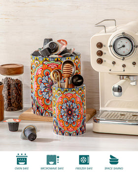Vancasso SIMI utensil holder sits stably on countertops for easy access.