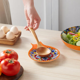 Boho decor-ready spoon rest displayed on shelf or wall.