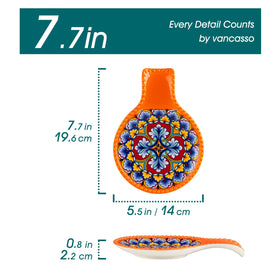 Vancasso boho-design spoon rest showcases intricate patterns for kitchen decor.