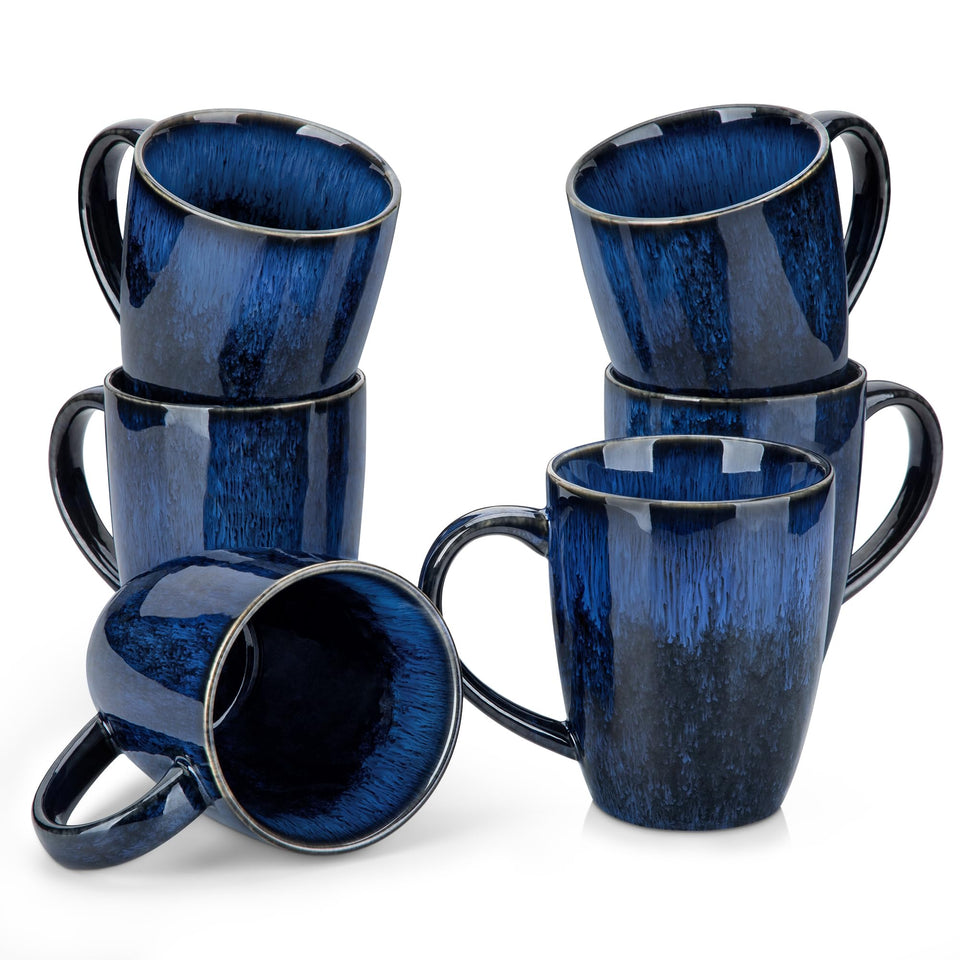 Vancasso Starry mug with blue reactive glaze ideal for latte and tea rituals