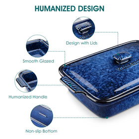 Vancasso Starry Casserole Dish blue dishwasher safe for easy cleanup