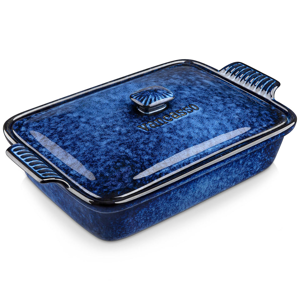 Vancasso Starry Casserole Dish blue with lid ready for oven-to-table use