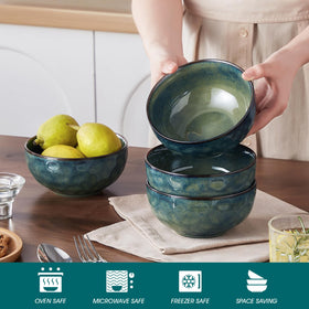 Vancasso Starry elegant soup bowl in green elevates table presentation.
