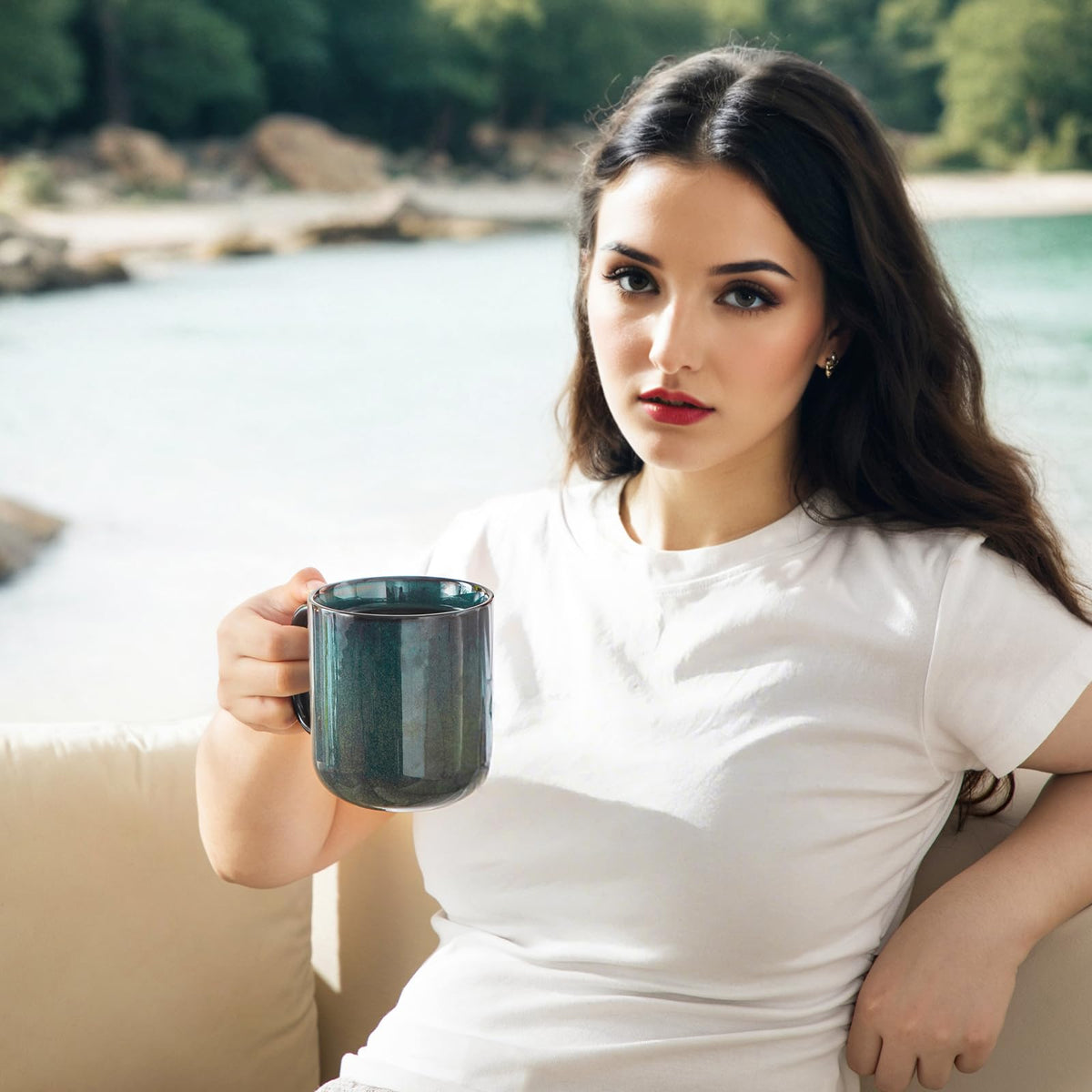 Vancasso STARRY mug, microwave-safe, reheats drinks evenly for quick comfort