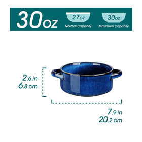 Vancasso Starry bowls blue glaze highlighting oven safe performance