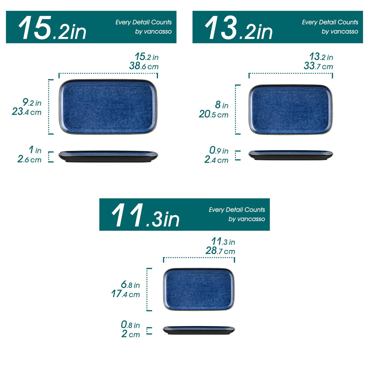 Vancasso Stern 13inch rectangle plate ideal for cheese and charcuterie.
