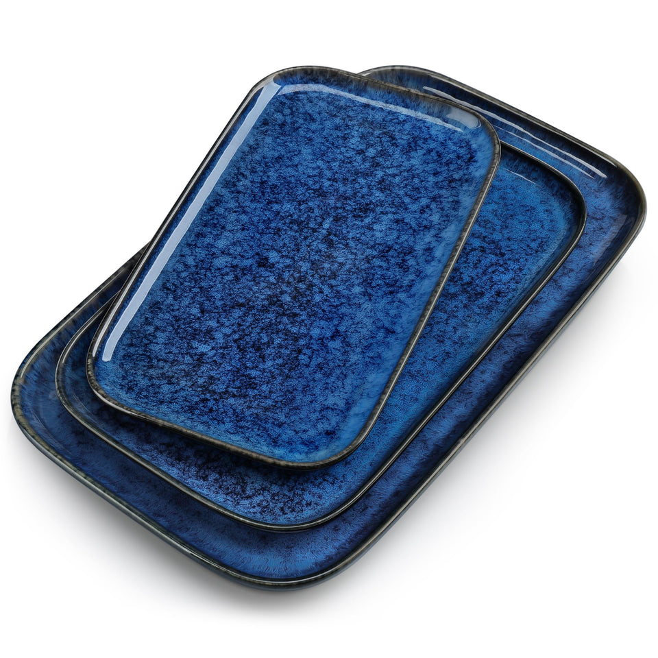 Vancasso Stern 15inch rectangle plate with vibrant glaze for stylish entertaining.