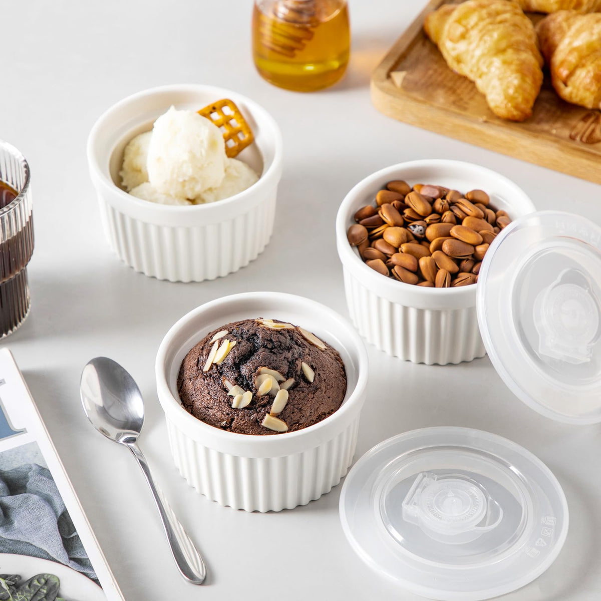 Vancasso storage-friendly ramekins with lids for leftovers