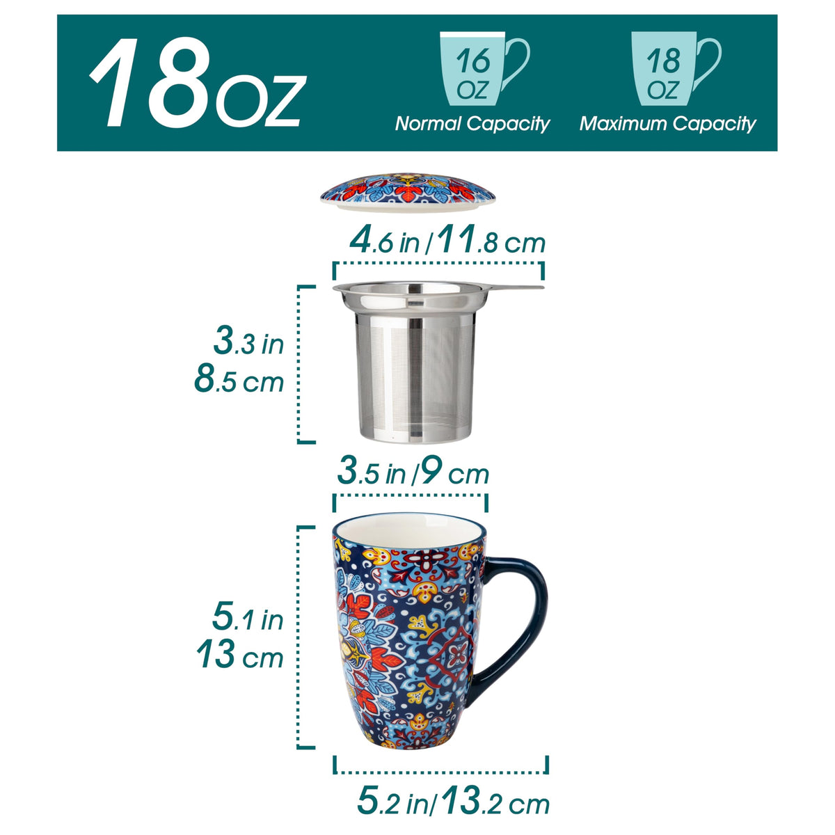 Vancasso mug with ergonomic anti-slip handle for comfortable sipping.
