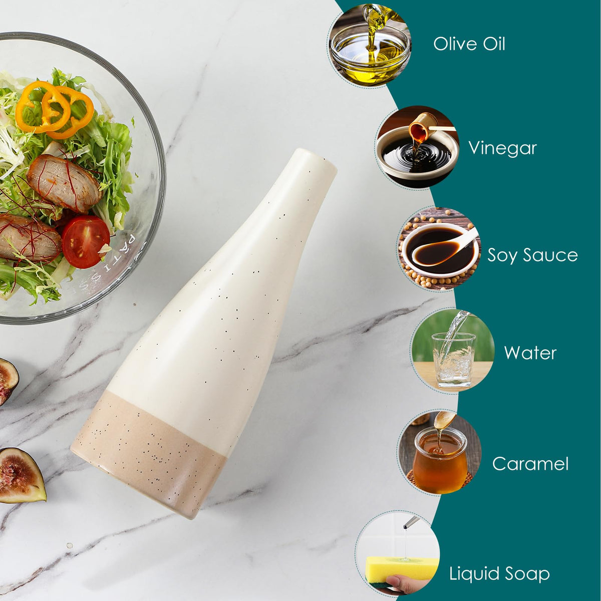 Dual-use Vancasso dispenser works for dressings and vinegars