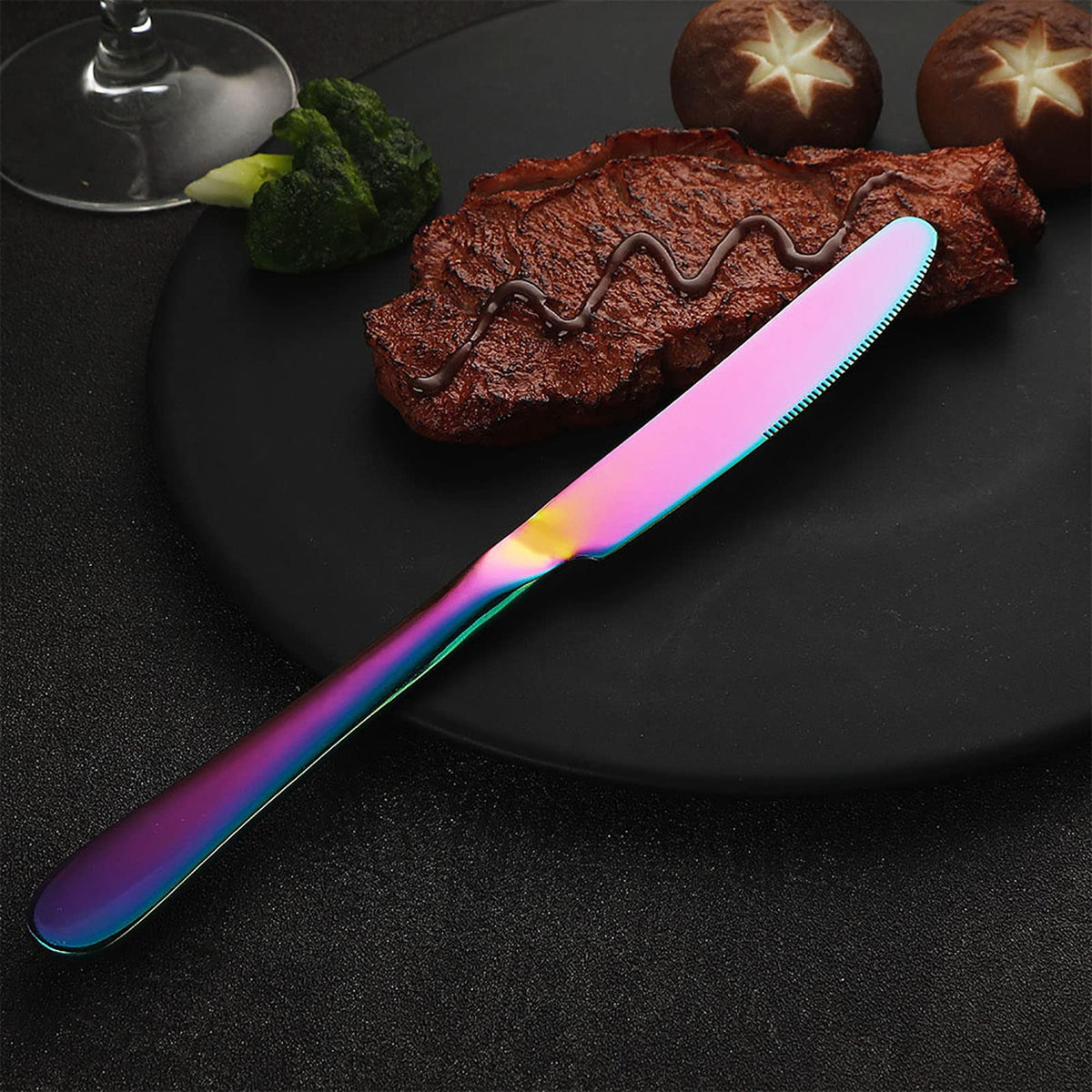VANDBAO Rainbow flatware stainless steel with color finish stays shiny and durable.