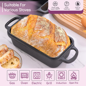 Vanderlume loaf pan empty showcases the generous 9x5 size for large loaves.