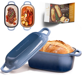 Vanderlume seasalt oval Dutch oven delivers even heat for crispy bread crust.