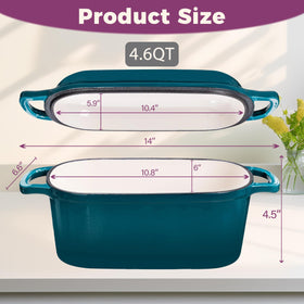 Vanderlume teal self-basting lid locks moisture for tender interiors.